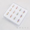 OPAL BEAD NOSE HOOP PACKAGE 316L SURGICAL STEEL
